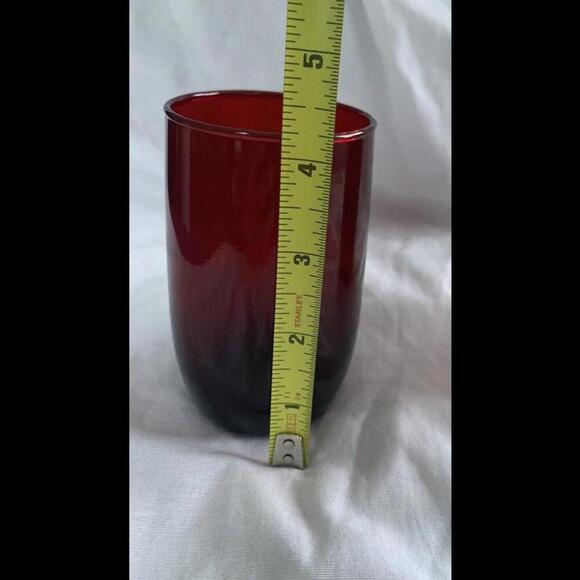 Anchor Hocking 1940's Lot of 2 Ruby Red Depression Glass 8 Ounce Juice Tumbler - Picture 7 of 10